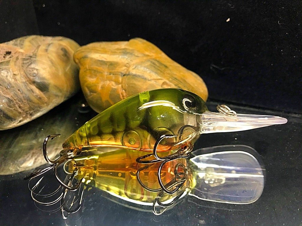 Custom Painted Wiggle Wart Crankbait - Green Web Craw Pattern For Bass Fishing